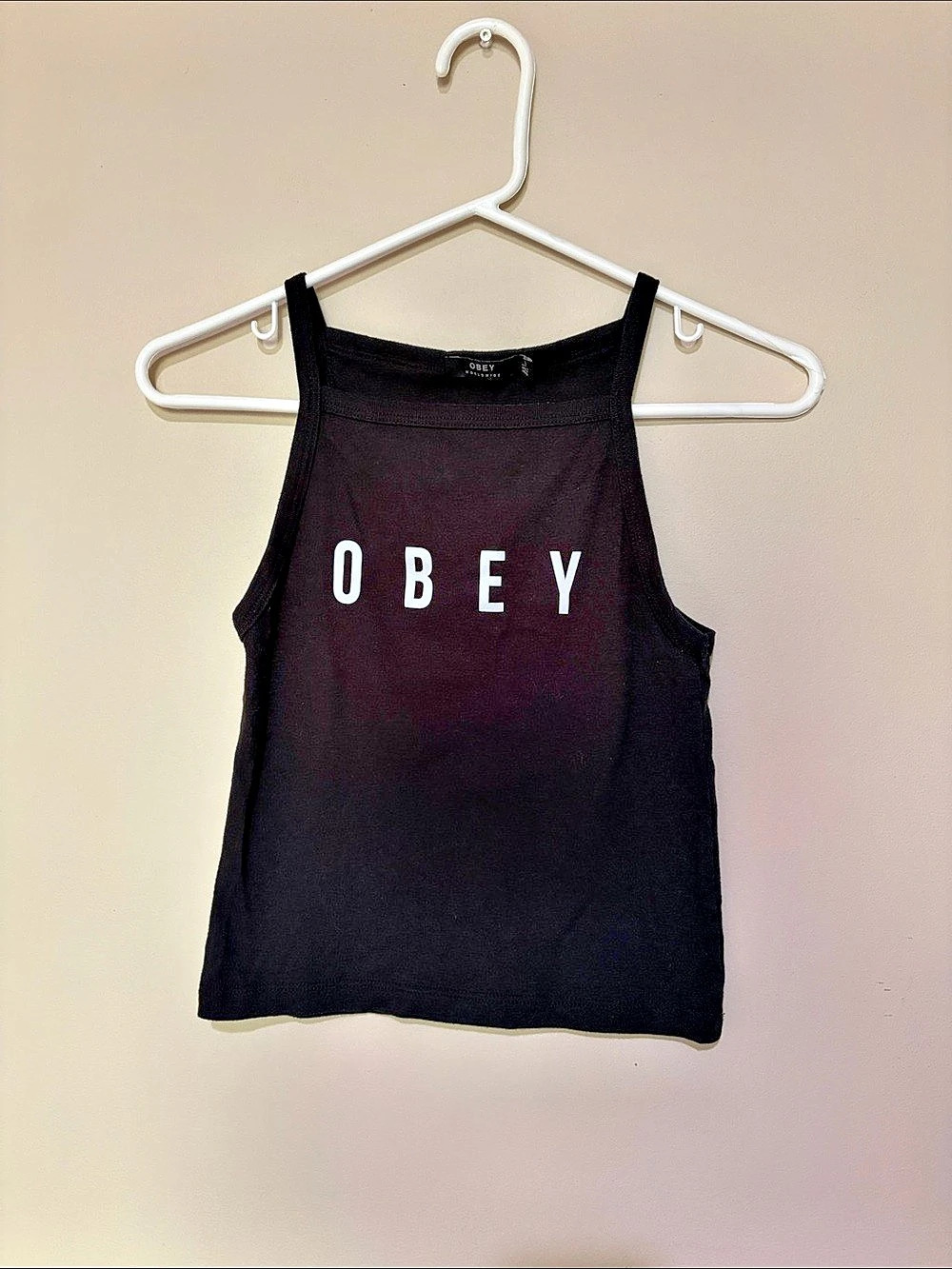 OBEY Logo Tank Top in Black Size Small Like New
